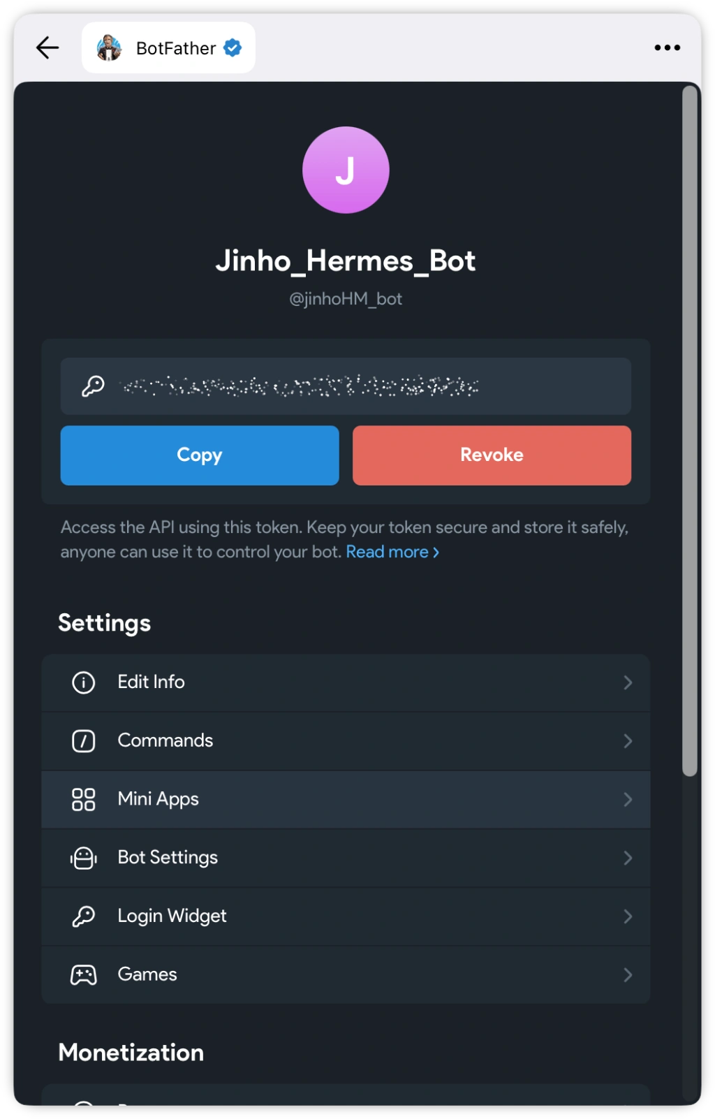 텔레그램 봇 만들기